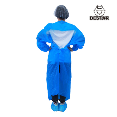 AAMI PB70 CPE-Wegwerfisolierungs-Kleid mit elastischen Stulpen für medizinisches