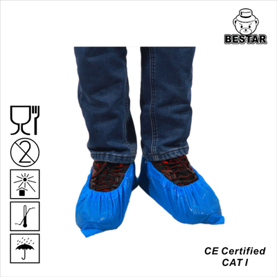 Biologisch abbaubare medizinische blaue Plastiküberschuhe CPE-Schuh-Wegwerfabdeckung