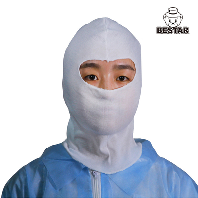 OSFA-Baumwolle schützender steriler Wegwerf-Hood White With Overlock Sewing